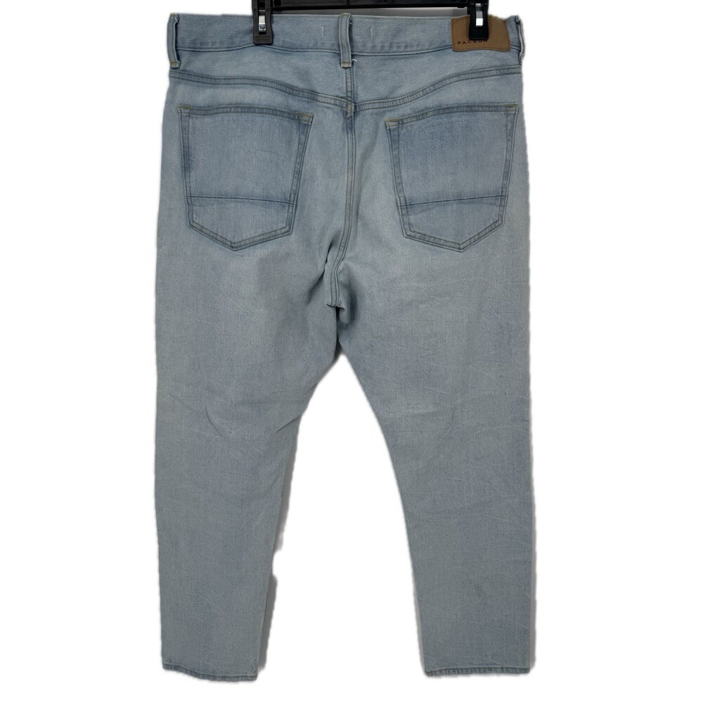 PacSun Slim Taper Jeans Mens 36x32 Light Wash Distressed Denim Casual - Picture 2 of 7